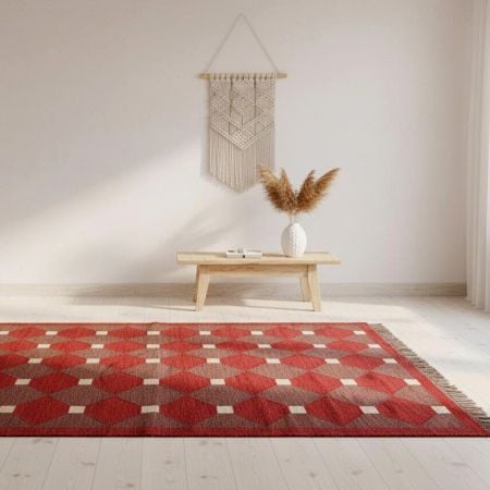 Handcrafted Multicolor Jute Vintage Dhurrie For Living Room